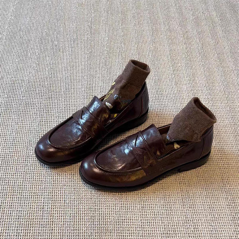 Formal Women Daily Wear Footwear - Womens Genuine Leather Loafers Slip Casual