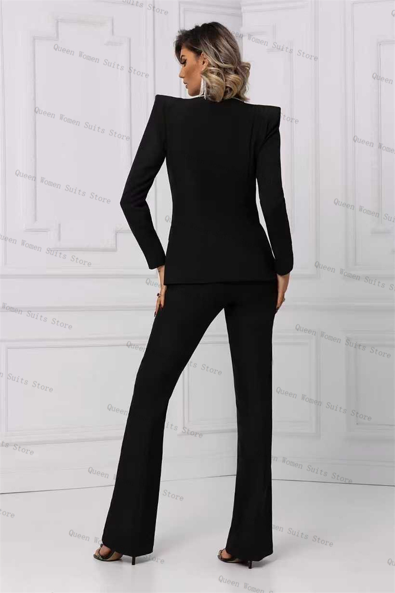 Crystals Black Women Suit Set  - Women Formal Wear Coat บทวิจารณ์และราคา