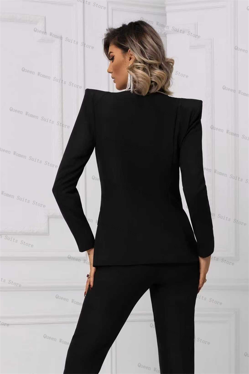 Crystals Black Women Suit Set  - Women Formal Wear Coat บทวิจารณ์และราคา