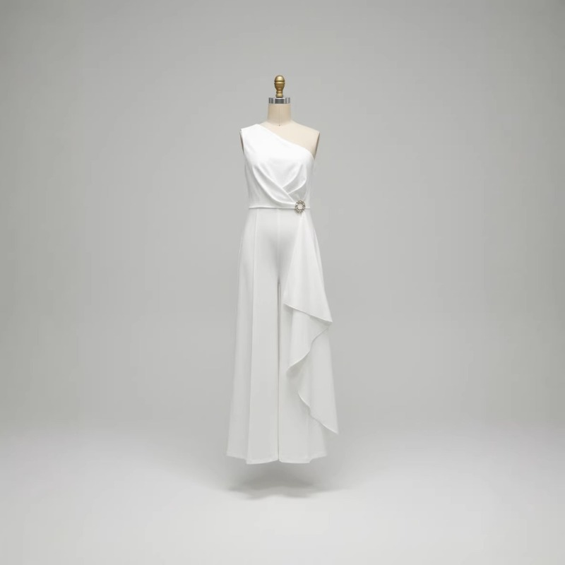 Elegant Women's White One Shou - Women'S Formal Jumpsuit Evening Wear บทวิจารณ์และราคา