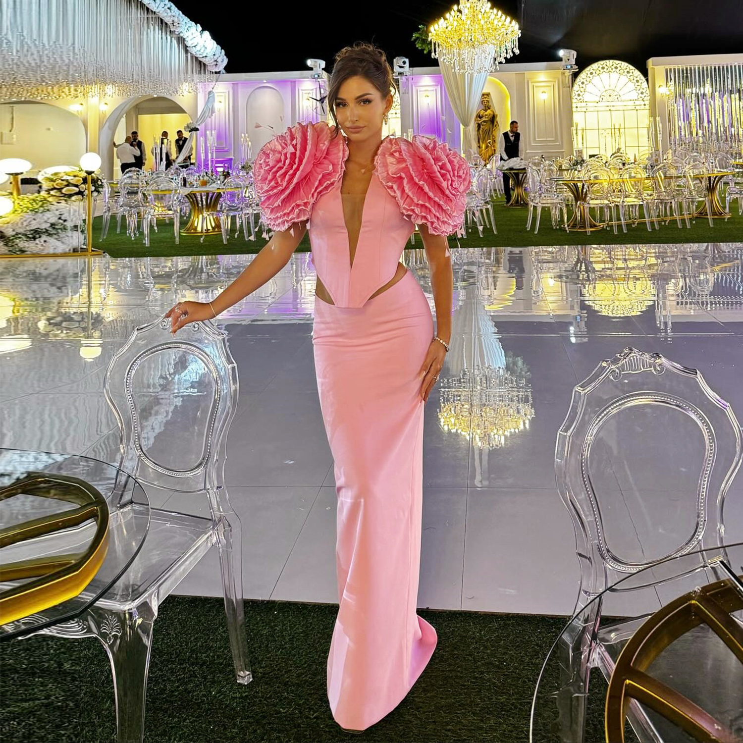 Pink Two Pieces Prom Dresses W - Women Formal Wear Online บทวิจารณ์และราคา