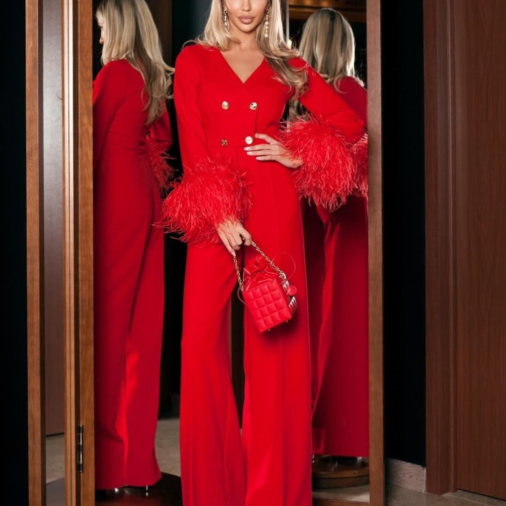 Hand Made Feather Women Blazer - Women'S Formal Jumpsuit Evening Wear บทวิจารณ์และราคา