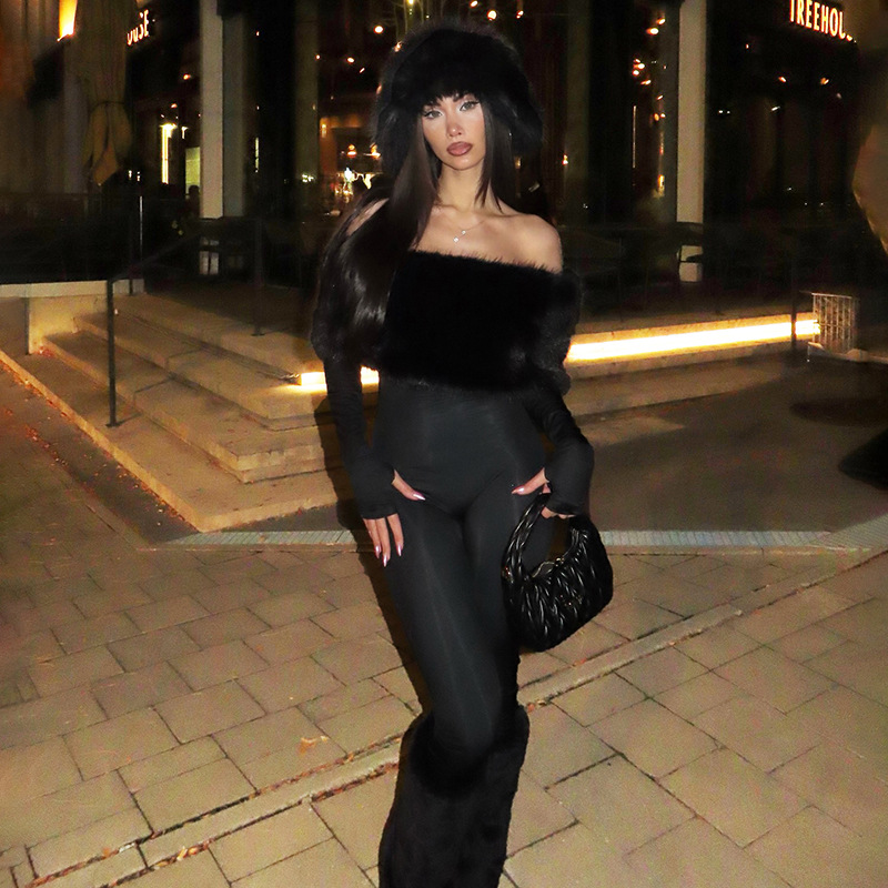 Luxury Fur Women Jumpsuit Sexy - Women'S Formal Jumpsuit Evening Wear บทวิจารณ์และราคา