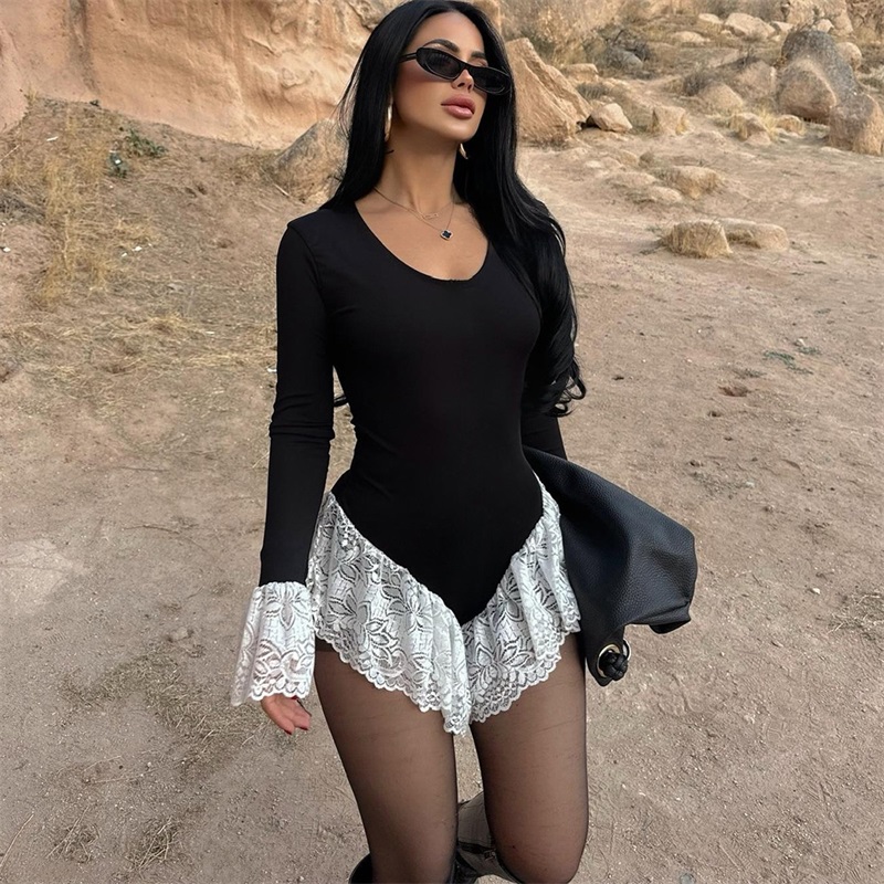 Black White Lace Women Jumpsui - Women'S Formal Jumpsuit Evening Wear บทวิจารณ์และราคา