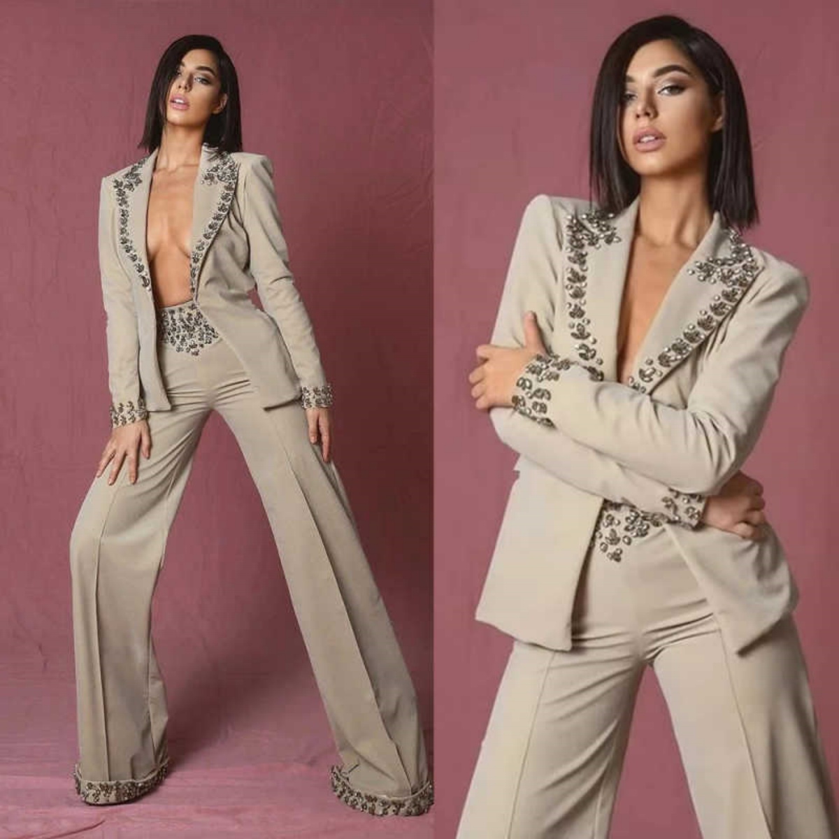 Amazing Rhinestones Women Suit - Women'S Formal Wear For A Wedding บทวิจารณ์และราคา