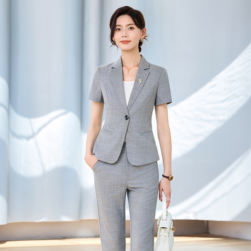 Women's short-sleeved suit set - Women Formal Wear For Interview บทวิจารณ์และราคา