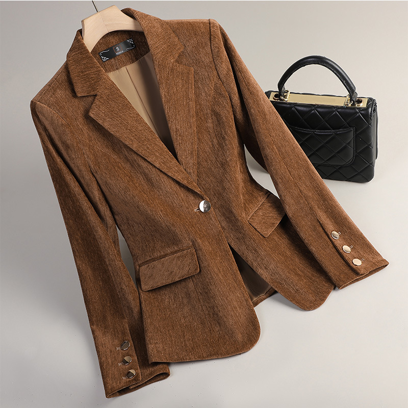 Yellow Gold Velvet Blazer Wome - Women Formal Wear Coat บทวิจารณ์และราคา