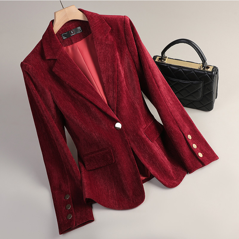 Yellow Gold Velvet Blazer Wome - Women Formal Wear Coat บทวิจารณ์และราคา