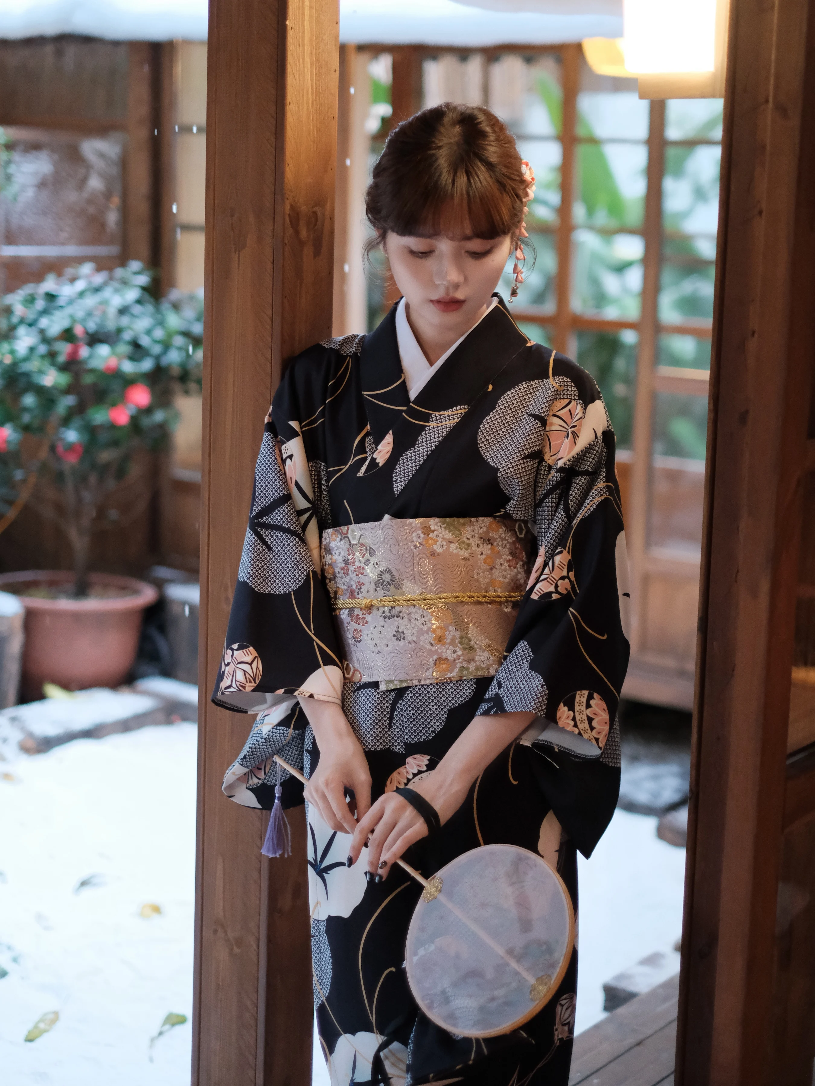 Women Japanese Kimono Black Co - Women'S Formal Traditional Wear บทวิจารณ์และราคา