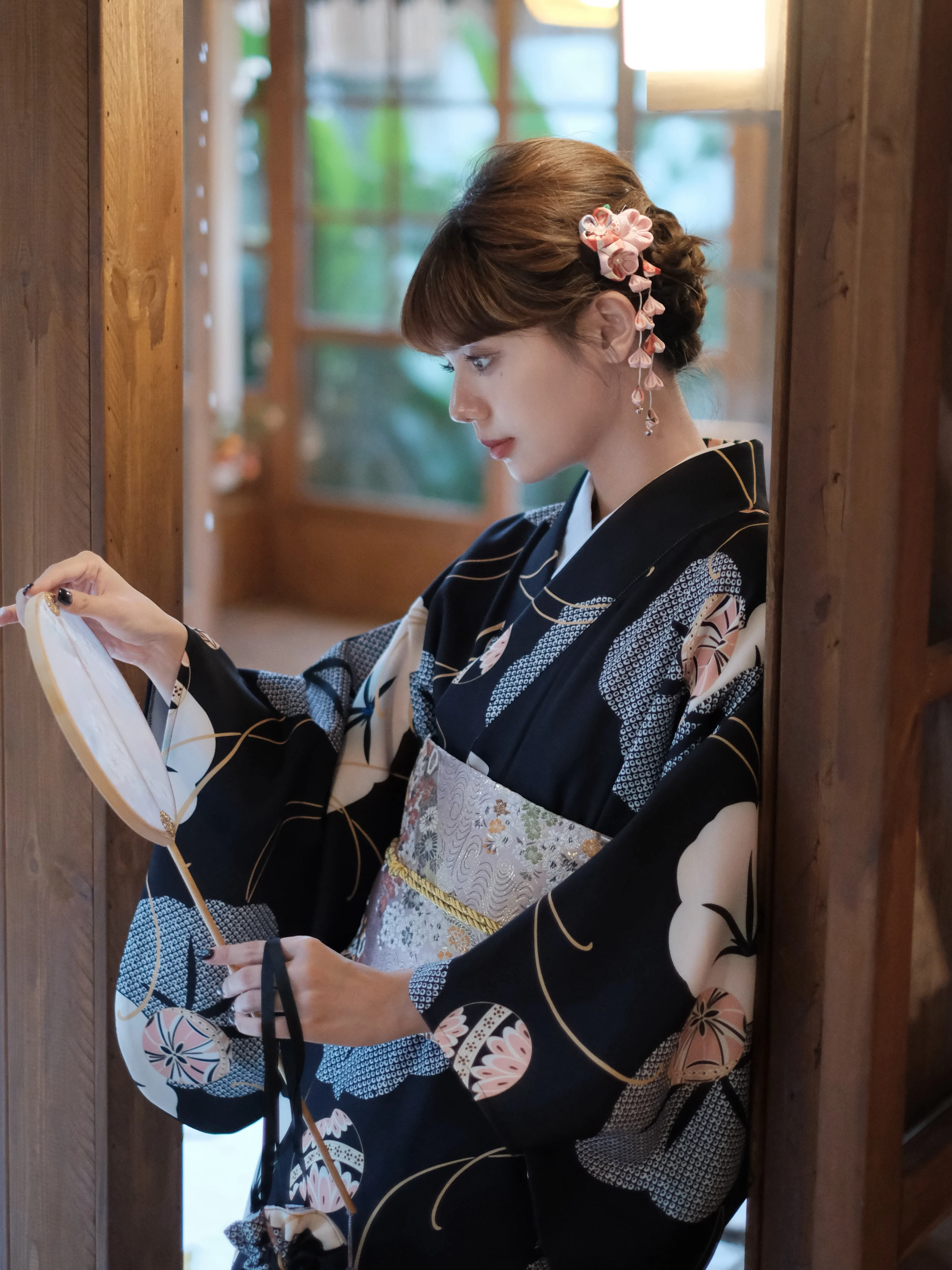 Women Japanese Kimono Black Co - Women'S Formal Traditional Wear บทวิจารณ์และราคา