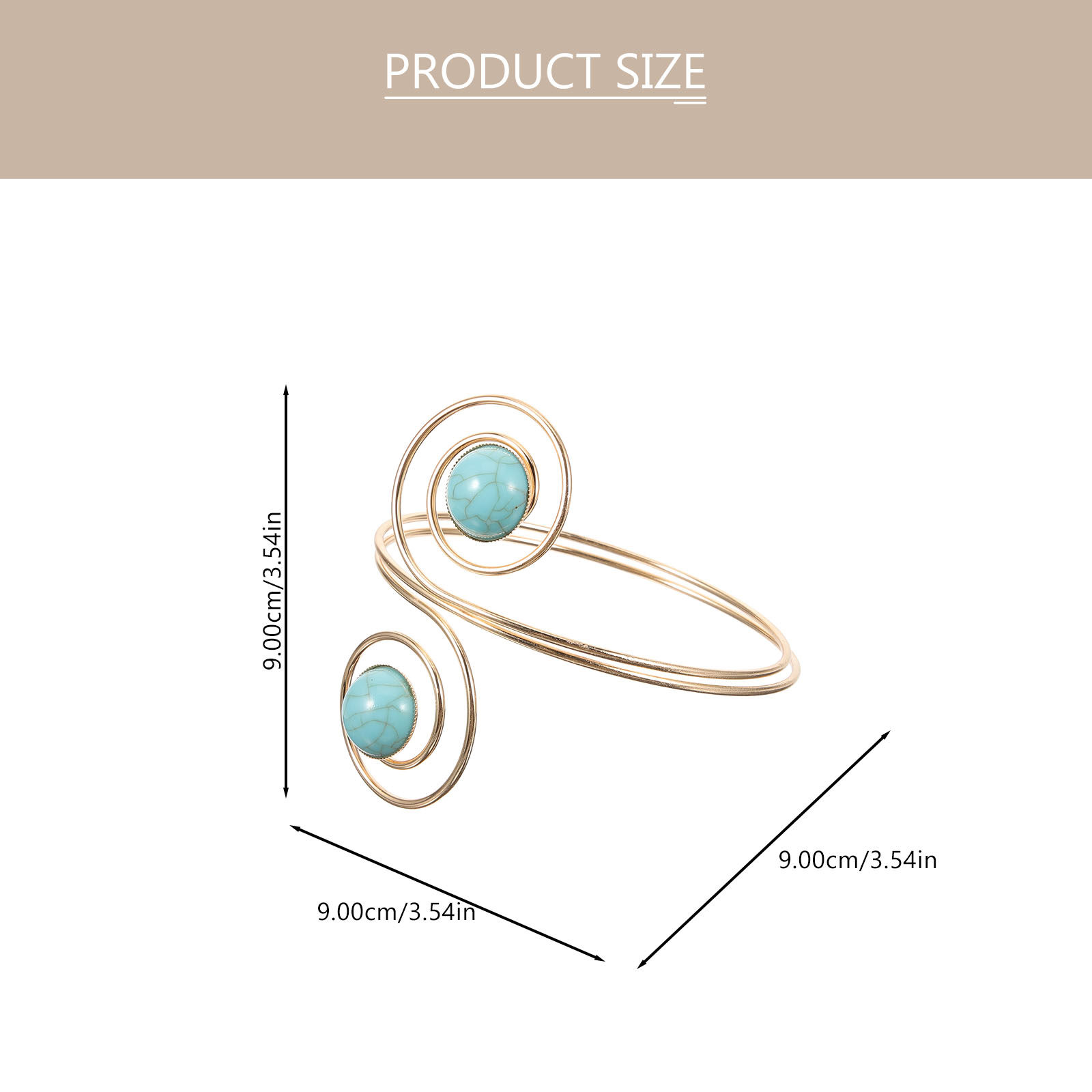 Adjustable Turquoise Arm Cuff  - Women Formal Upper Wear บทวิจารณ์และราคา