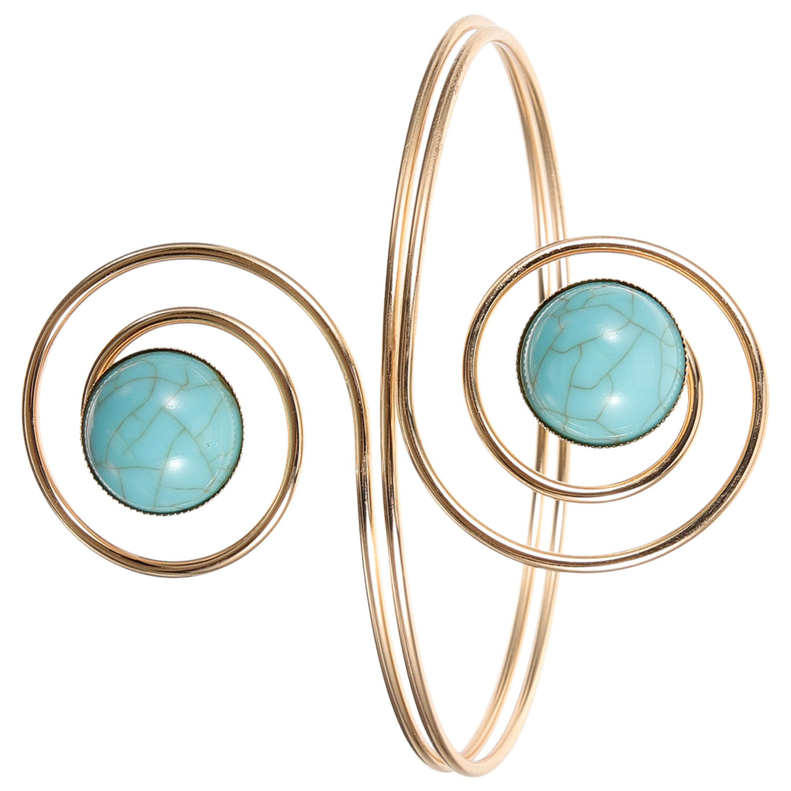 Adjustable Turquoise Arm Cuff  - Women Formal Upper Wear บทวิจารณ์และราคา