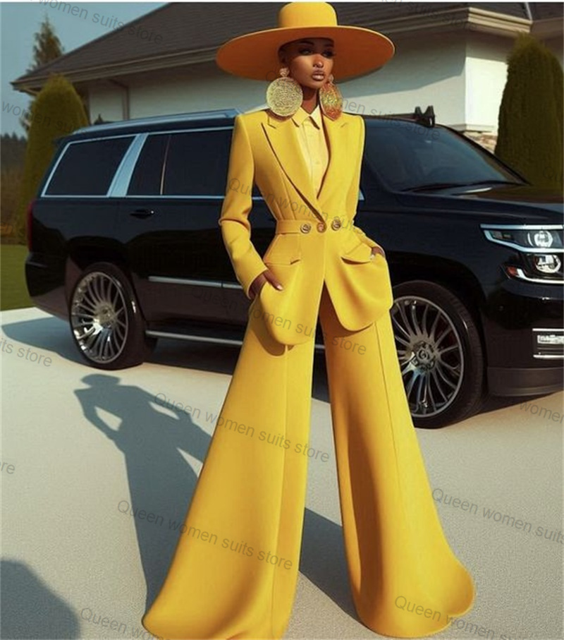 Yellow Cotton Women Suit Set 2 - Women Formal Wear Coat บทวิจารณ์และราคา