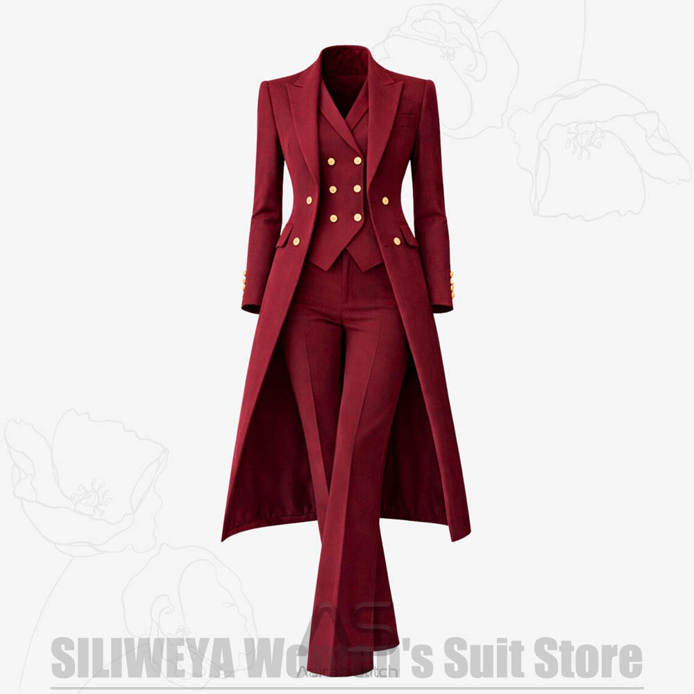 Women's Suit 3 Piece Double Br - Women Formal Wear Coat บทวิจารณ์และราคา