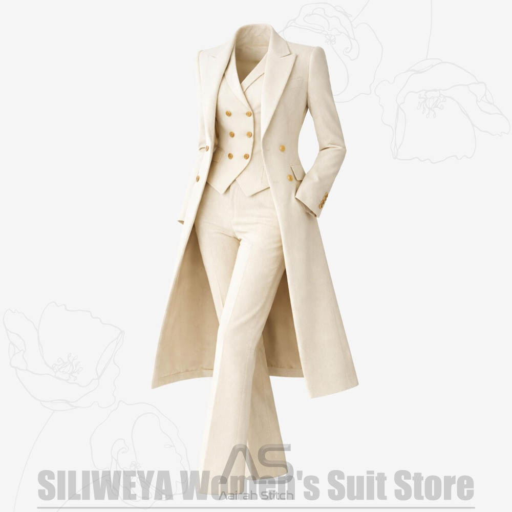 Women's Suit 3 Piece Double Br - Women Formal Wear Coat บทวิจารณ์และราคา