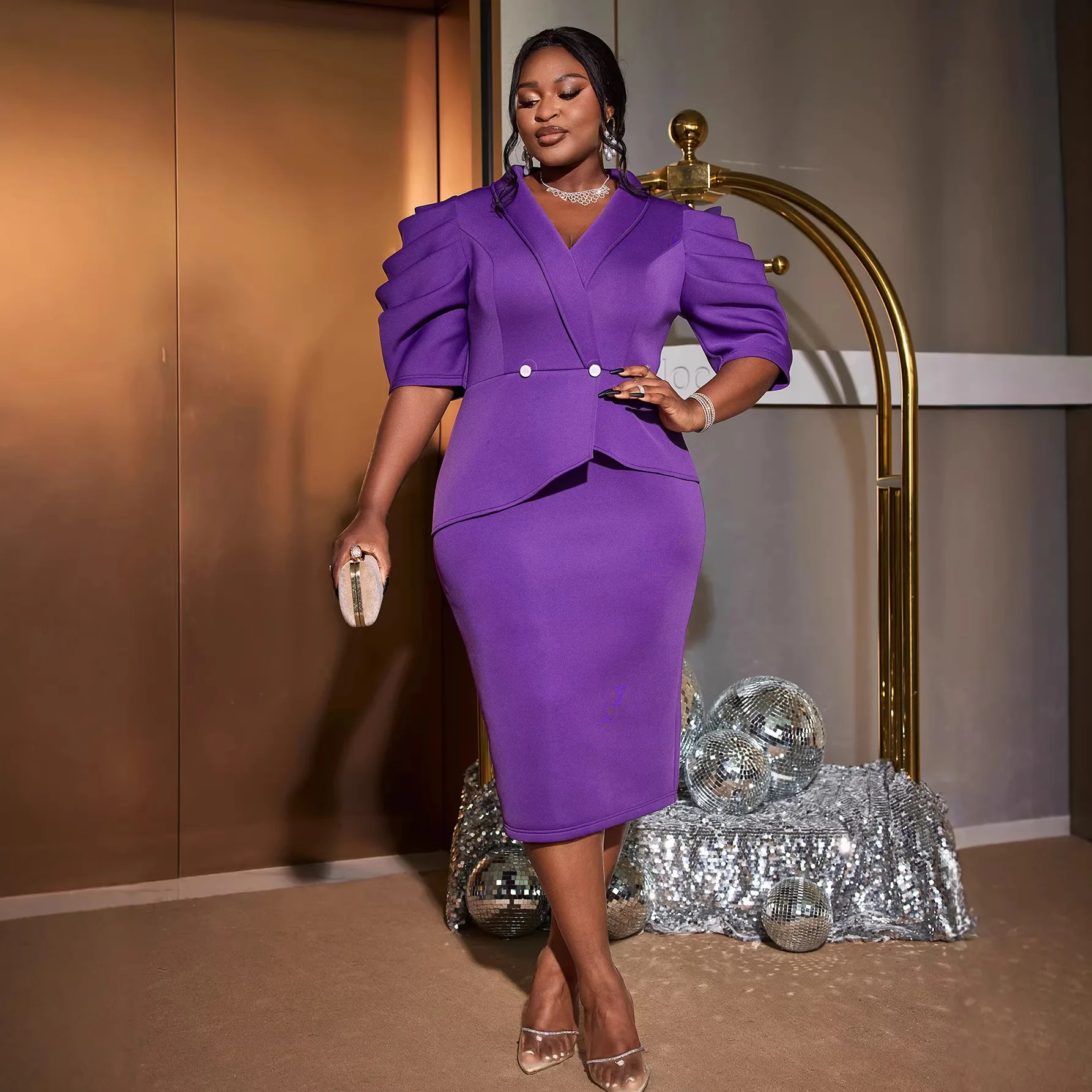 Africa Clothing Bodycon Purple - Women'S Formal Traditional Wear บทวิจารณ์และราคา